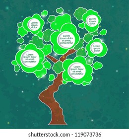 Option tree with a place for your text. Vector banner.