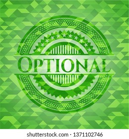 Optional green emblem with mosaic ecological style background