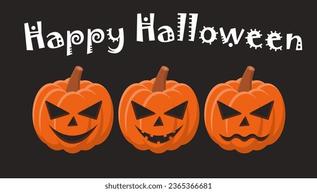 Optional Halloween pumpkins isolated on dark background