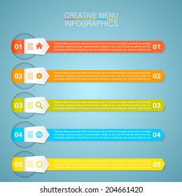 Optional menu information. vector illustration