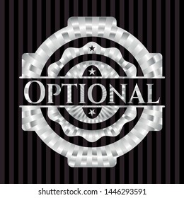 Optional silvery emblem. Vector Illustration. Mosaic.