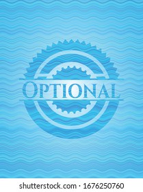 Optional water concept style badge. Vector Illustration. Detailed.