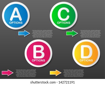 Options Banner template. Vector illustration.