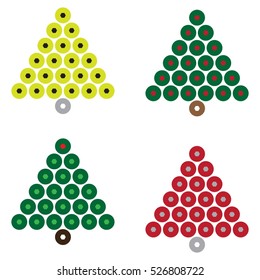 Options for Christmas trees for design of cards and posters