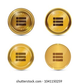 Options Circular Vector Gold Web Icon Button Set