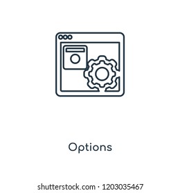 Options concept line icon. Linear Options concept outline symbol design. This simple element illustration can be used for web and mobile UI/UX.