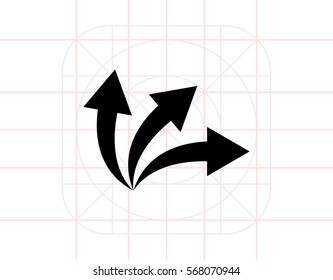 Options Concept with Three Arrows Icon