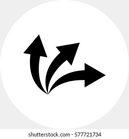 Options Concept with Three Arrows Icon