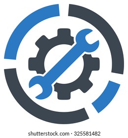 Options Diagram vector icon. Style is bicolor flat symbol, smooth blue colors, rounded angles, white background.