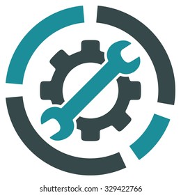 Options Diagram vector icon. Style is bicolor flat symbol, soft blue colors, rounded angles, white background.