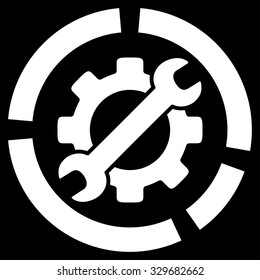Options Diagram vector icon. Style is flat symbol, white color, rounded angles, black background.