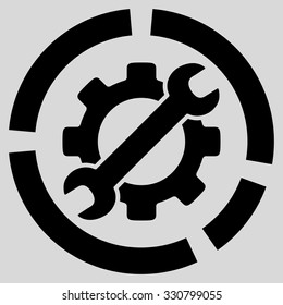 Options Diagram vector icon. Style is flat symbol, black color, rounded angles, light gray background.
