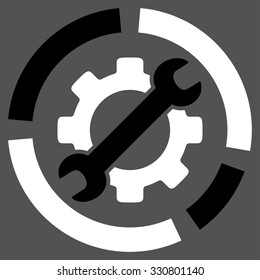 Options Diagram vector icon. Style is bicolor flat symbol, black and white colors, rounded angles, gray background.