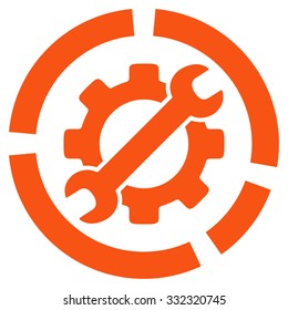 Options Diagram vector icon. Style is flat symbol, orange color, rounded angles, white background.