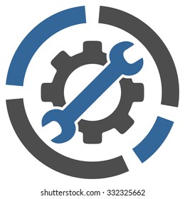 Options Diagram vector icon. Style is bicolor flat symbol, cobalt and gray colors, rounded angles, white background.