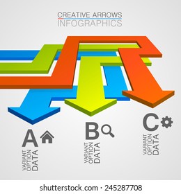 Options Direction Of The Arrows Path. Vector Illustration