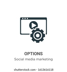 Options glyph icon vector on white background. Flat vector options icon symbol sign from modern social media marketing collection for mobile concept and web apps design.
