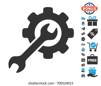 Options grey pictograph with free bonus clip art. Vector illustration style is flat iconic symbols.