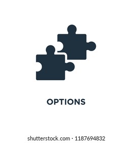Options icon. Black filled vector illustration. Options symbol on white background. Can be used in web and mobile.