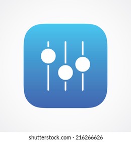 Options icon in flat style on the rounded button