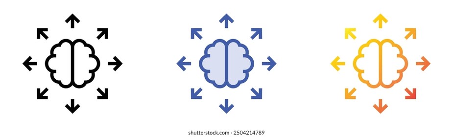 options icon. Linear, Blue Fill and Gradient Style Design Isolated On White Background