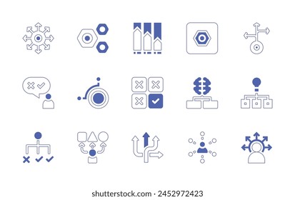Options icon set. Duotone style line stroke and bold. Vector illustration. Containing directions, flexibility, options, assortment, option.