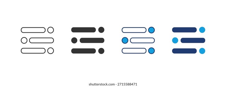 Conjunto de iconos de opciones Colección de estilos múltiples