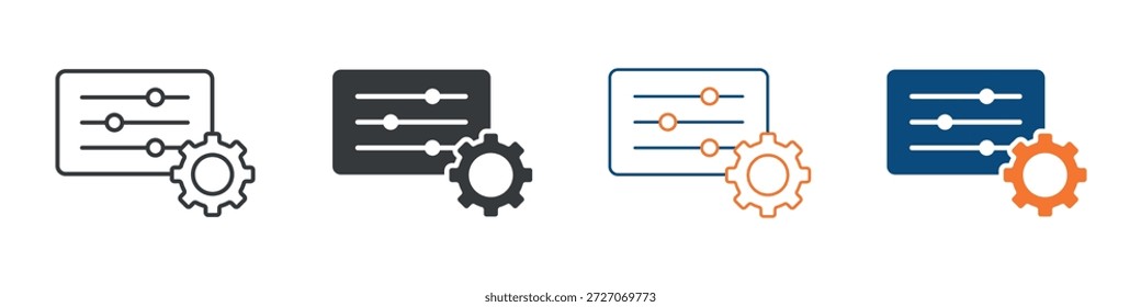 Opções Ícone Definir Coleção de Vários Estilos
