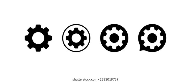 Optionen-Symbol. Silhouette, Schwarz, Einstellungen und Parameter, Mechanismus, Modernisierung. Vektorsymbole