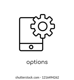 options icon. Trendy modern flat linear vector options icon on white background from thin line collection, outline vector illustration