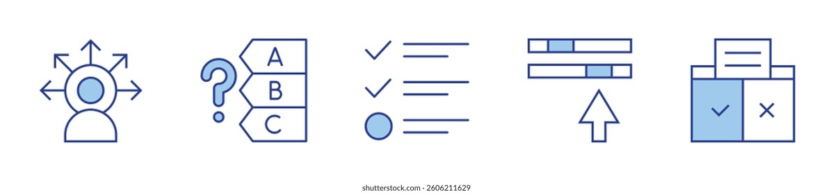 Options Icon vector illustration. Line Duotone style. Editable stroke. setup, control, options, option, check list.