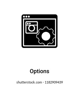 Options icon vector isolated on white background, logo concept of Options sign on transparent background, filled black symbol