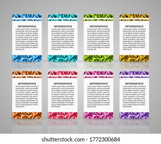 Opciones infografía, escala de tiempo, plantilla de diseño para presentaciones de negocios o banner de información. 