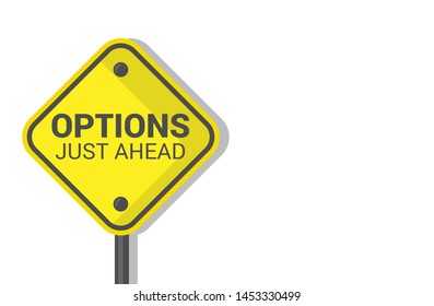 options just ahead sign isolated on white background. flat design