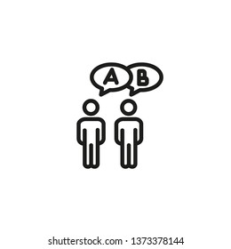 Options line icon. Focus group, marketing, chatting. Survey concept. Can be used for topics like communication, ideas, social experiment