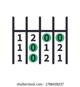 Options list with numbers line and fill style icon design, Questionary survey and exam theme Vector illustration