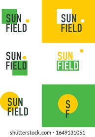 options for logos sun field on a white background
