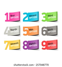 Options numbers, infographics element. Vector.