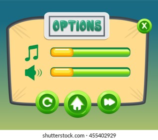 Options screen/ Pop Up Game Asset
