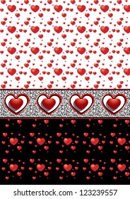 Options seamless backgrounds with different hearts