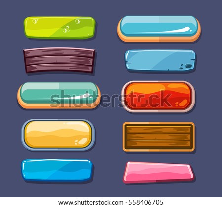 Vector Options selection windows, options panel settings vector set for computer games user interface. Cartoon board for menu interface, panel board color for web desing illustration.