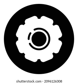 Options Settings Gear Flat Icon Isolated On White Background