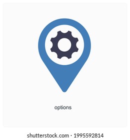 Options or Settings Point Icon Concept