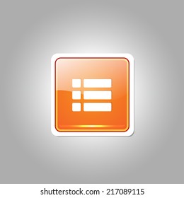 Options Square Vector Orange Web Icon Button
