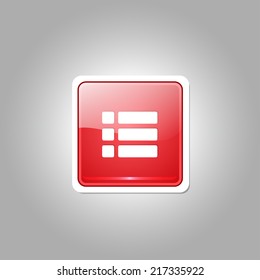 Options Square Vector Red Web Icon Button