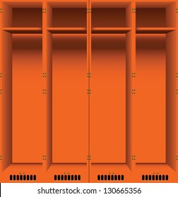 Options steel lockers for changing rooms in public places. Vector illustration.