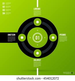 Options template on fresh green background. Flat style.
