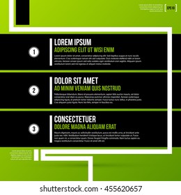 Options template on fresh green background. Flat style.