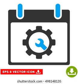 Options Tools Calendar Day icon. Vector EPS illustration style is flat iconic bicolor symbol, blue and gray colors.