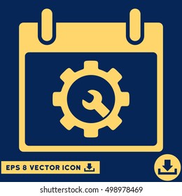 Options Tools Calendar Day icon. Vector EPS illustration style is flat iconic symbol, yellow color.